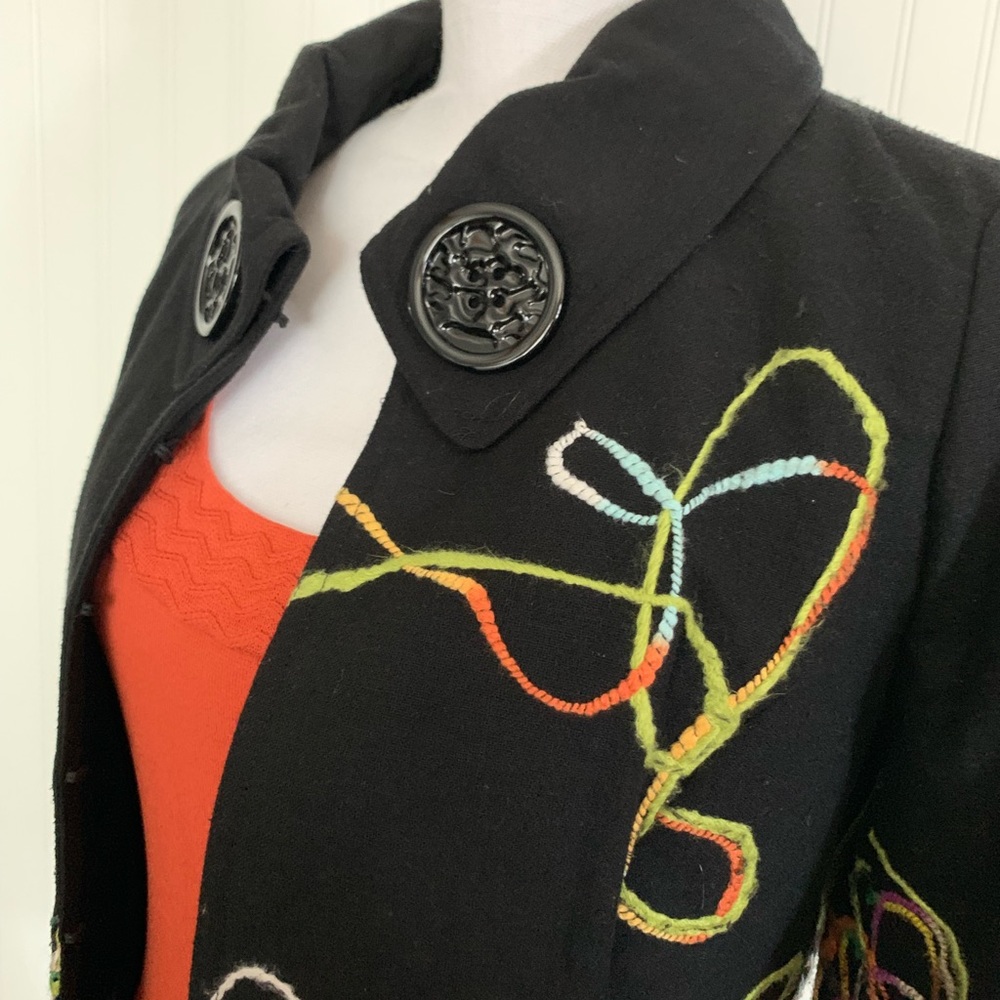 Frenz black jacket w/colored thread detailing!